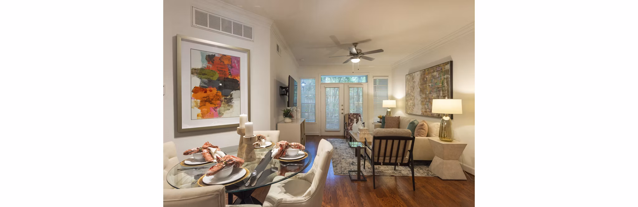 Living Room at Park On Memorial Apartments