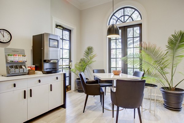 Elegant clubhouse at Park at River Oaks Apartments featuring modern design and comfortable seating spaces