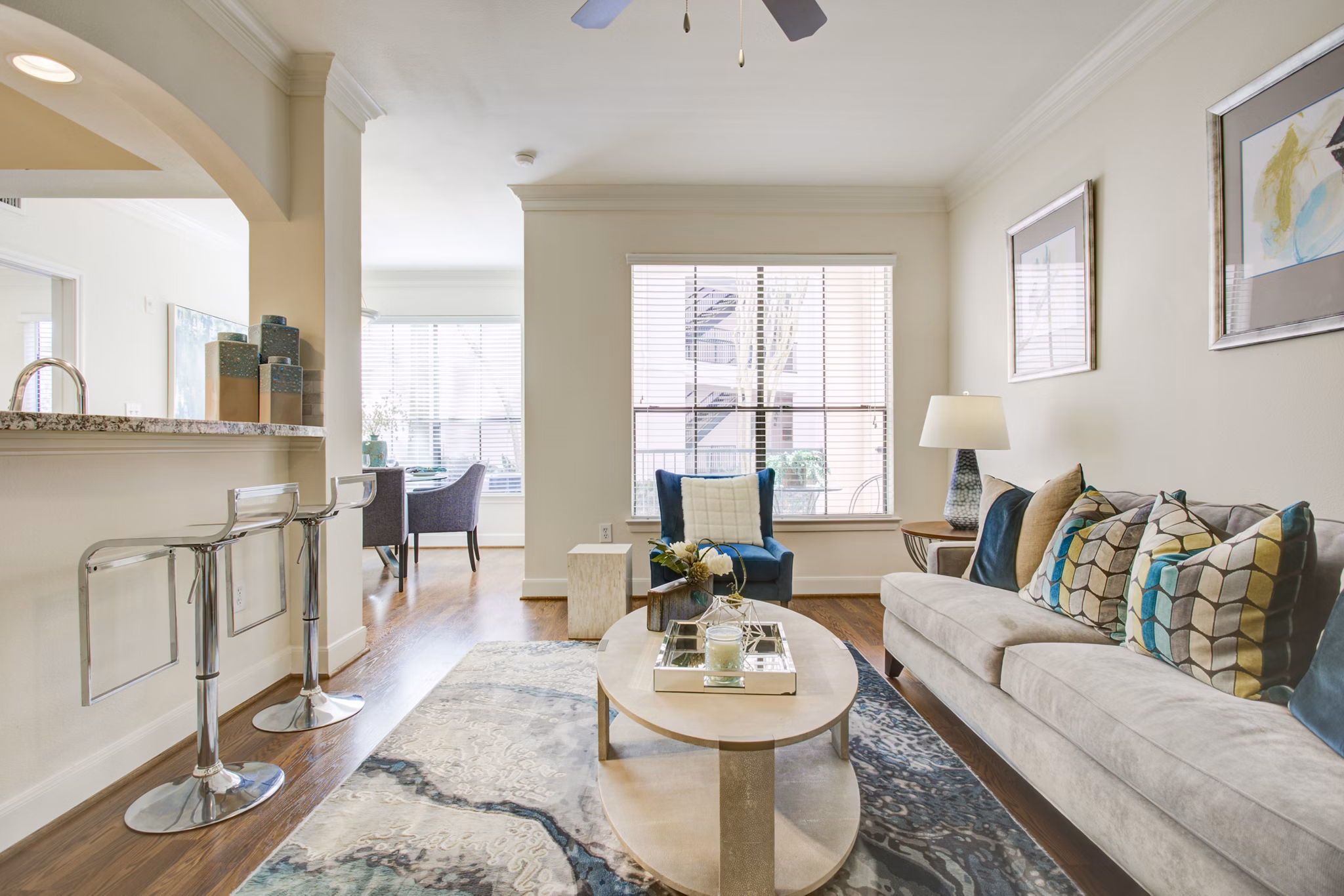 living room at Park at River Oaks Apartments