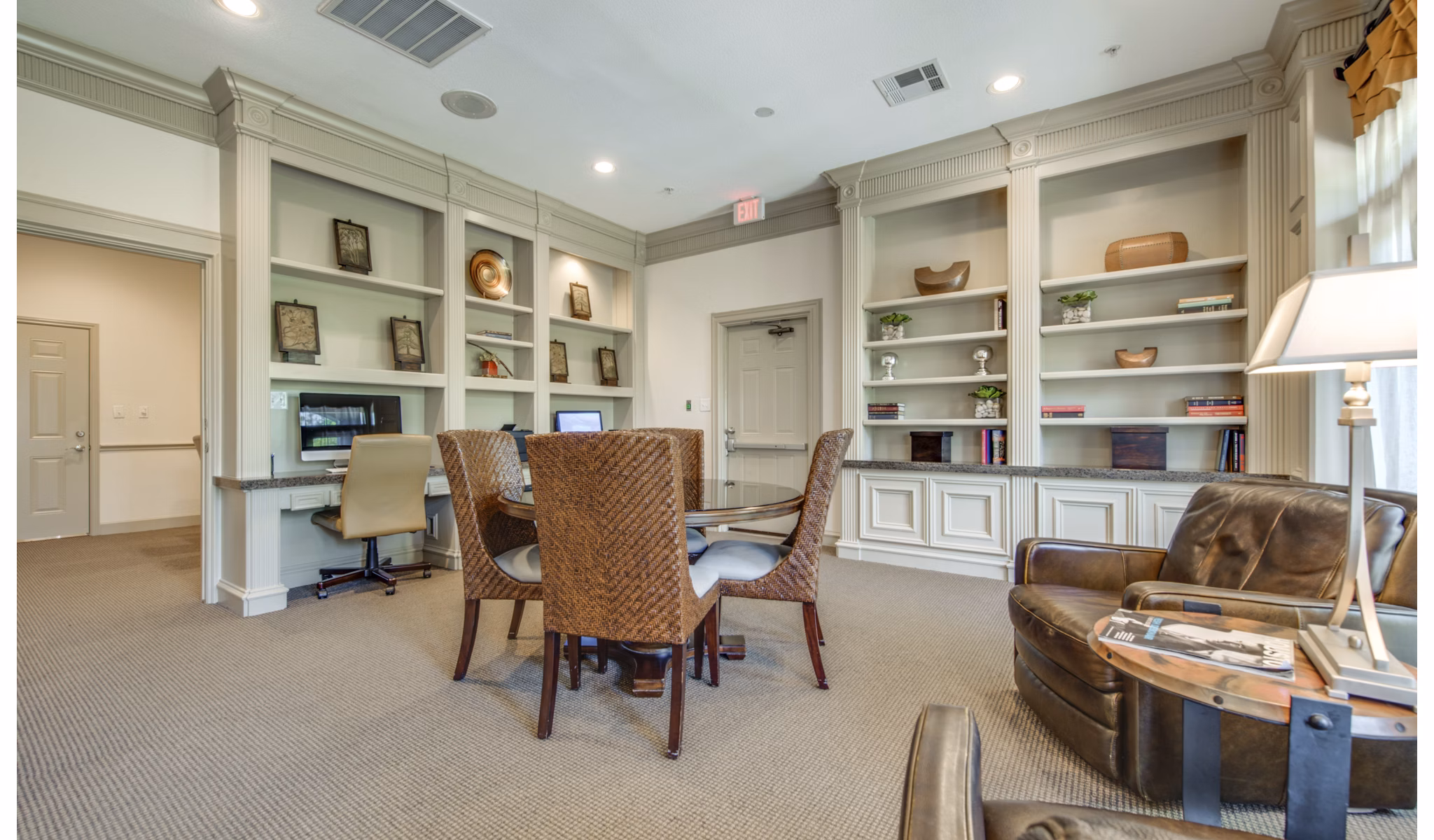 Clubhouse at The Post Oak at Woodway: Elegant social space with modern decor for residents' enjoyment