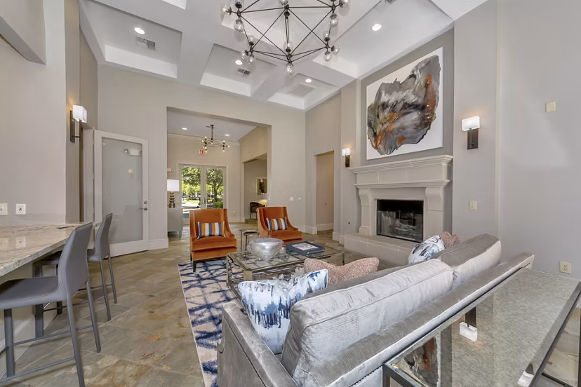 Elegant clubhouse with modern amenities at Renaissance at Preston Hollow Apartments