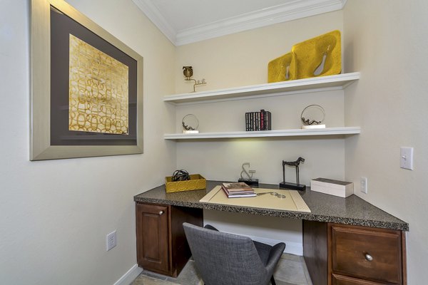 Elegant clubhouse with modern furnishings at Renaissance at Preston Hollow Apartments