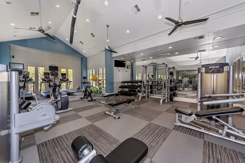 Modern fitness center with state-of-the-art equipment at Renaissance at Preston Hollow Apartments