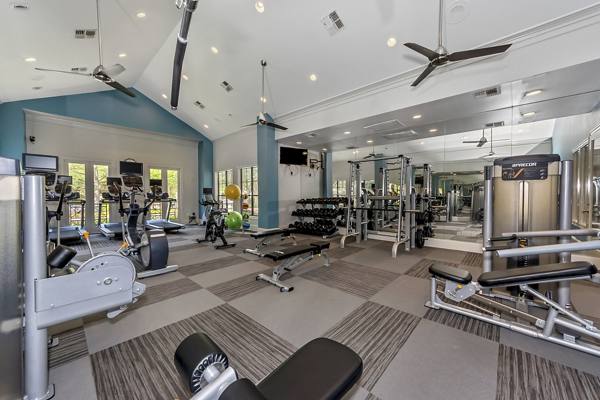 fitness center at Renaissance at Preston Hollow Apartments