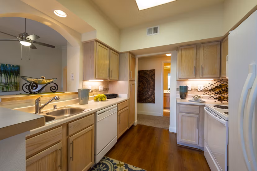 kitchen at Village on the Lake Apartments 