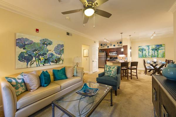 living room at Village on the Lake Apartments
