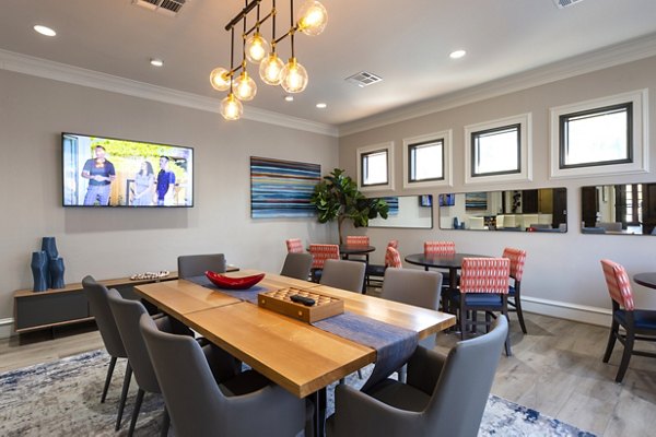 Clubhouse featuring modern design elements at The Village at West University Apartments