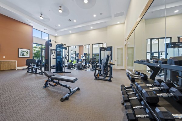 Fitness center featuring modern equipment at Overture Arcadia Apartments