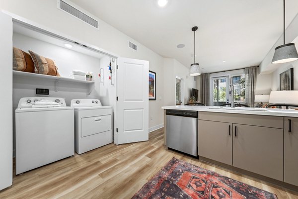 kitchen and laundry at Overture Arcadia Apartments