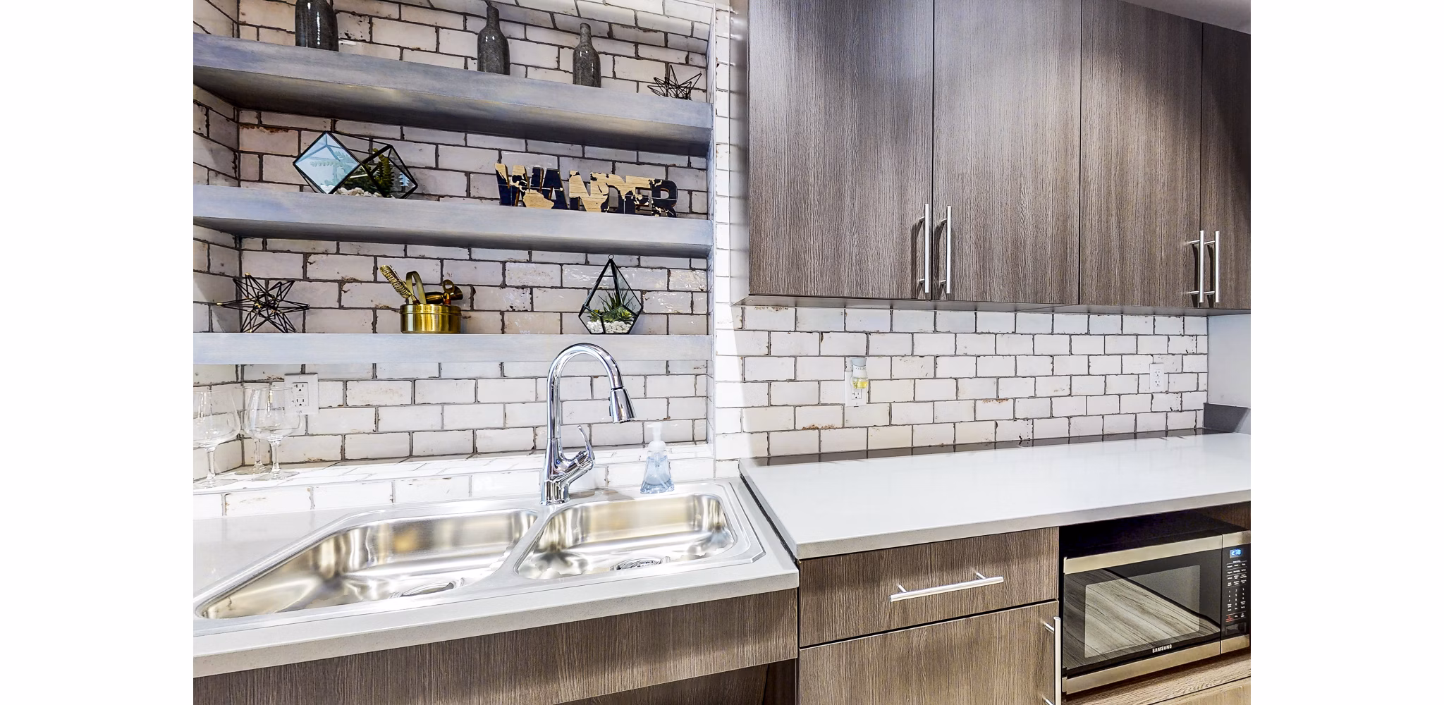 clubhouse kitchen at Residences at Echelon Apartments