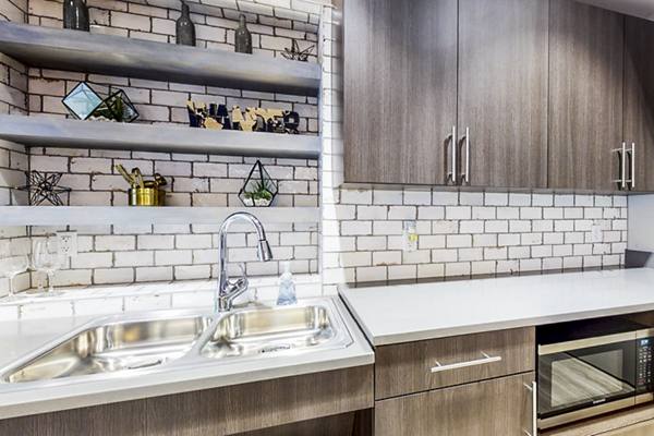 clubhouse kitchen at Residences at Echelon Apartments