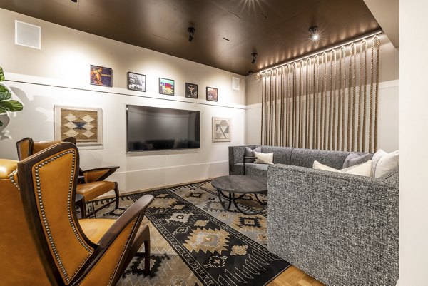 Contemporary clubhouse featuring modern design at Ballard Yards Apartments, perfect for social gatherings and community events