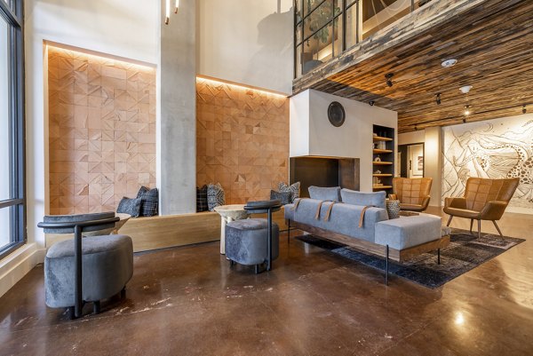 Elegant clubhouse with modern decor at Ballard Yards Apartments, perfect for social gatherings and events