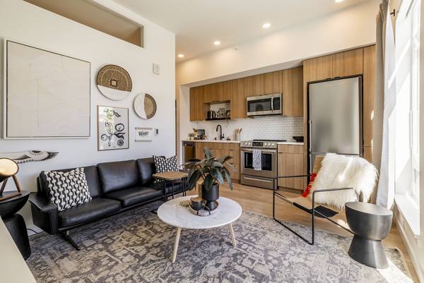 living room at Ballard Yards Apartments