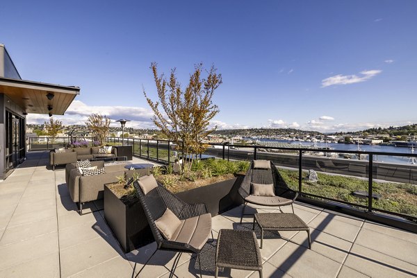 rooftop deck at Ballard Yards Apartments