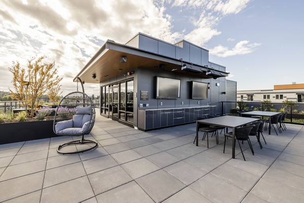 rooftop deck at Ballard Yards Apartments