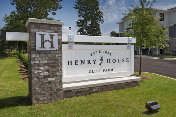 signage at Henry House at Clift Farm Apartments