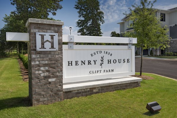 Henry House at Clift Farm: Entrance signage of luxury apartments