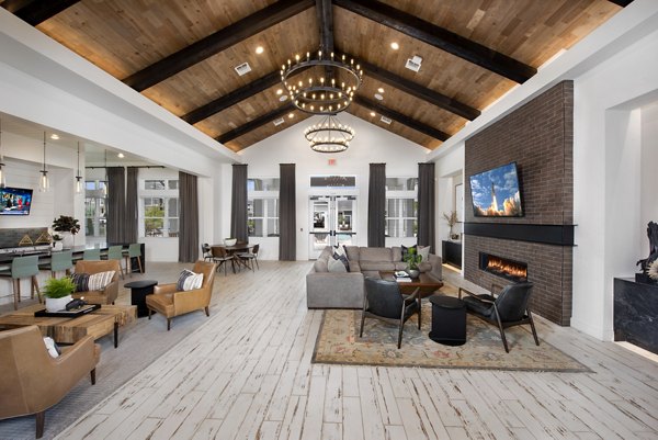 Elegant clubhouse featuring modern design at Henry House at Clift Farm Apartments for luxury living experiences