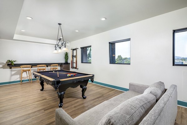 clubhouse game room at Latitude33 Apartments