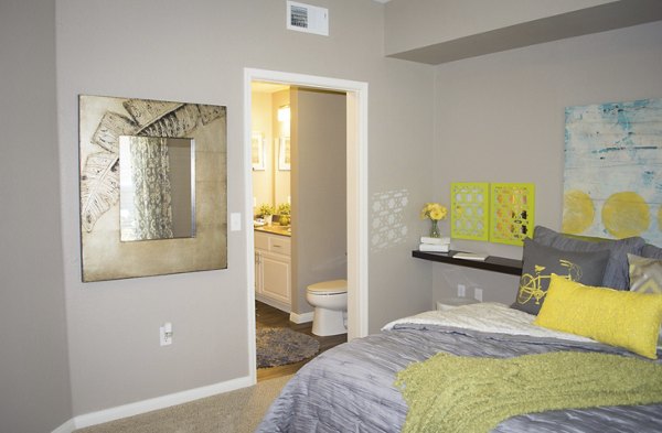 Elegant bedroom with modern decor at Park Crossing Apartments