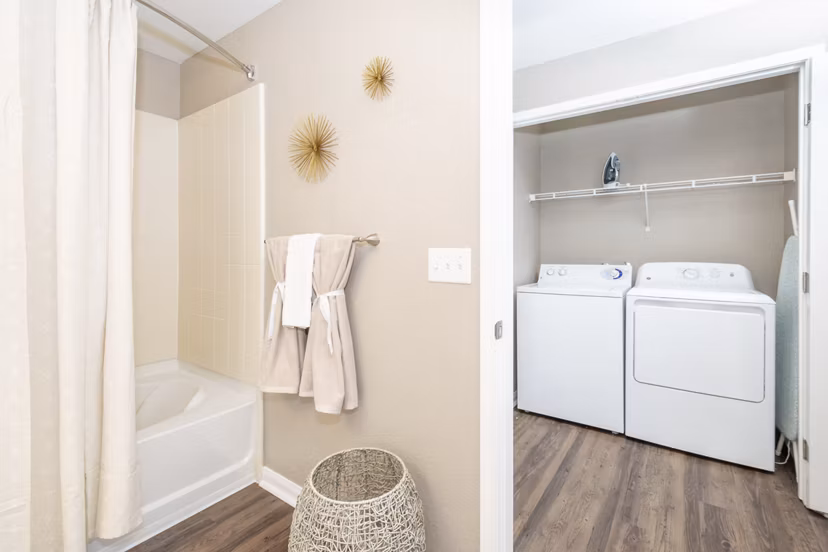 Bathroom featuring modern fixtures at Park Crossing Apartments in Greystar luxury community