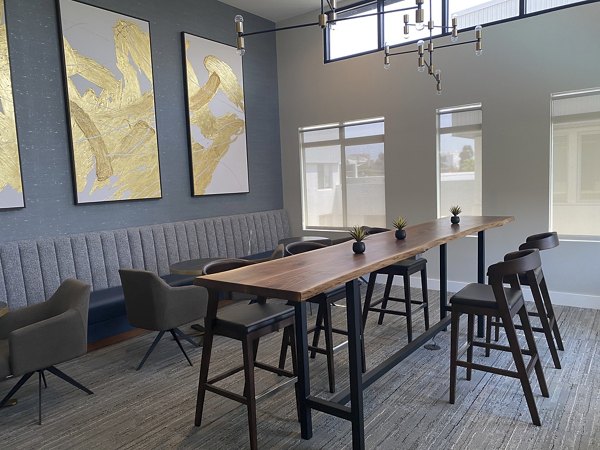 Clubhouse with contemporary design at Westgate Apartments, offering luxury amenities and community spaces in a convenient location