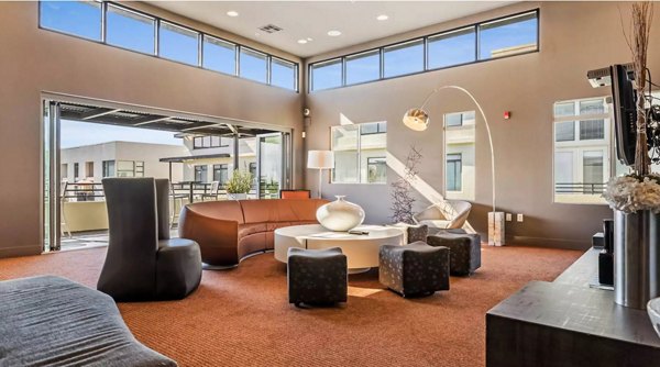 Clubhouse with modern furnishings at Westgate Apartments, a luxury community for contemporary living