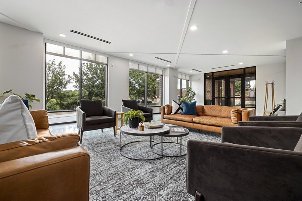 Elegant clubhouse with modern furnishings at The Easley Apartments