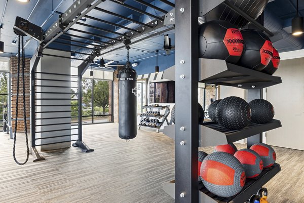 State-of-the-art fitness center with modern equipment at The Easley Apartments