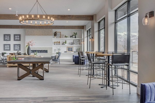 Elegant clubhouse featuring modern amenities at The Heights at Legend Hills Apartments
