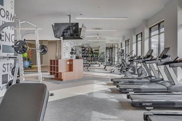 fitness center at The Heights at Legend Hills Apartments