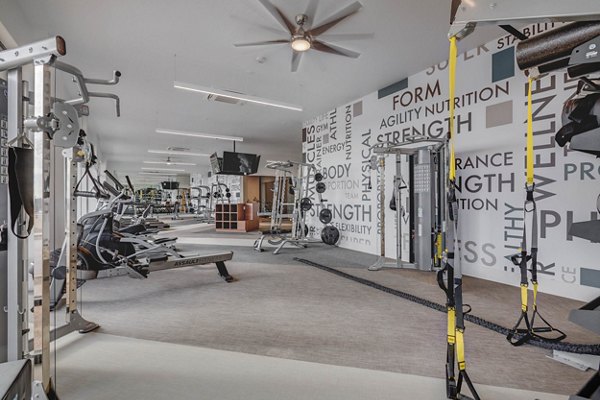 fitness center at The Heights at Legend Hills Apartments