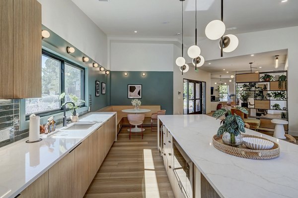 Contemporary clubhouse featuring modern amenities at Shift Apartments in downtown Los Angeles