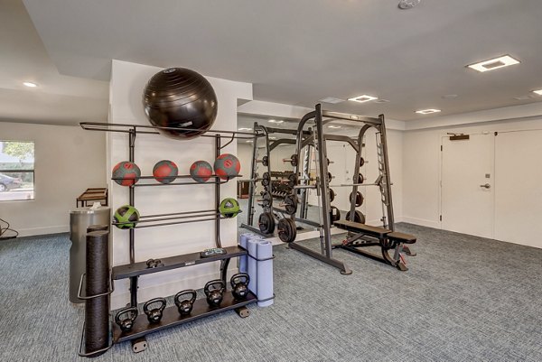 State-of-the-art fitness center with modern equipment at Shift Apartments luxury Greystar property