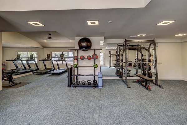 State-of-the-art fitness center with modern equipment at Shift Apartments in a Greystar luxury community