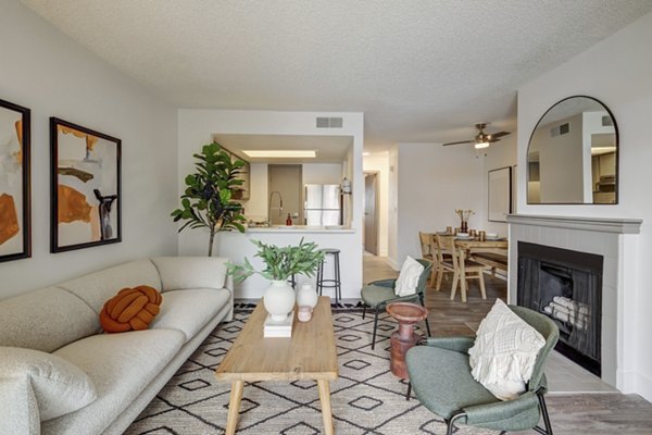 Shift Apartments: Modern living room with contemporary furnishings in luxury apartments