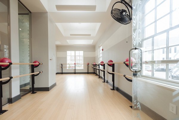 yoga/spin studio at Middletown Landing Apartments