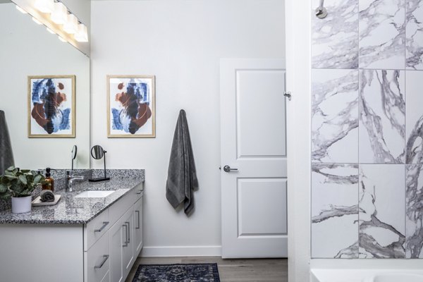 bathroom at Prose Hardy Yards Apartments