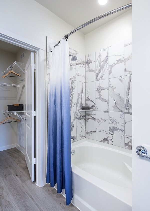 bathroom at Prose Hardy Yards Apartments