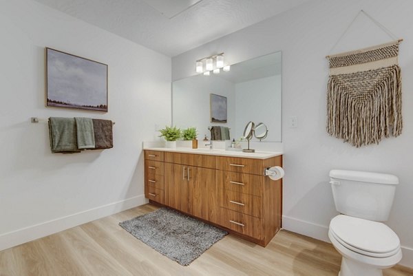 Modern bathroom featuring sleek fixtures at Aspire Apartments