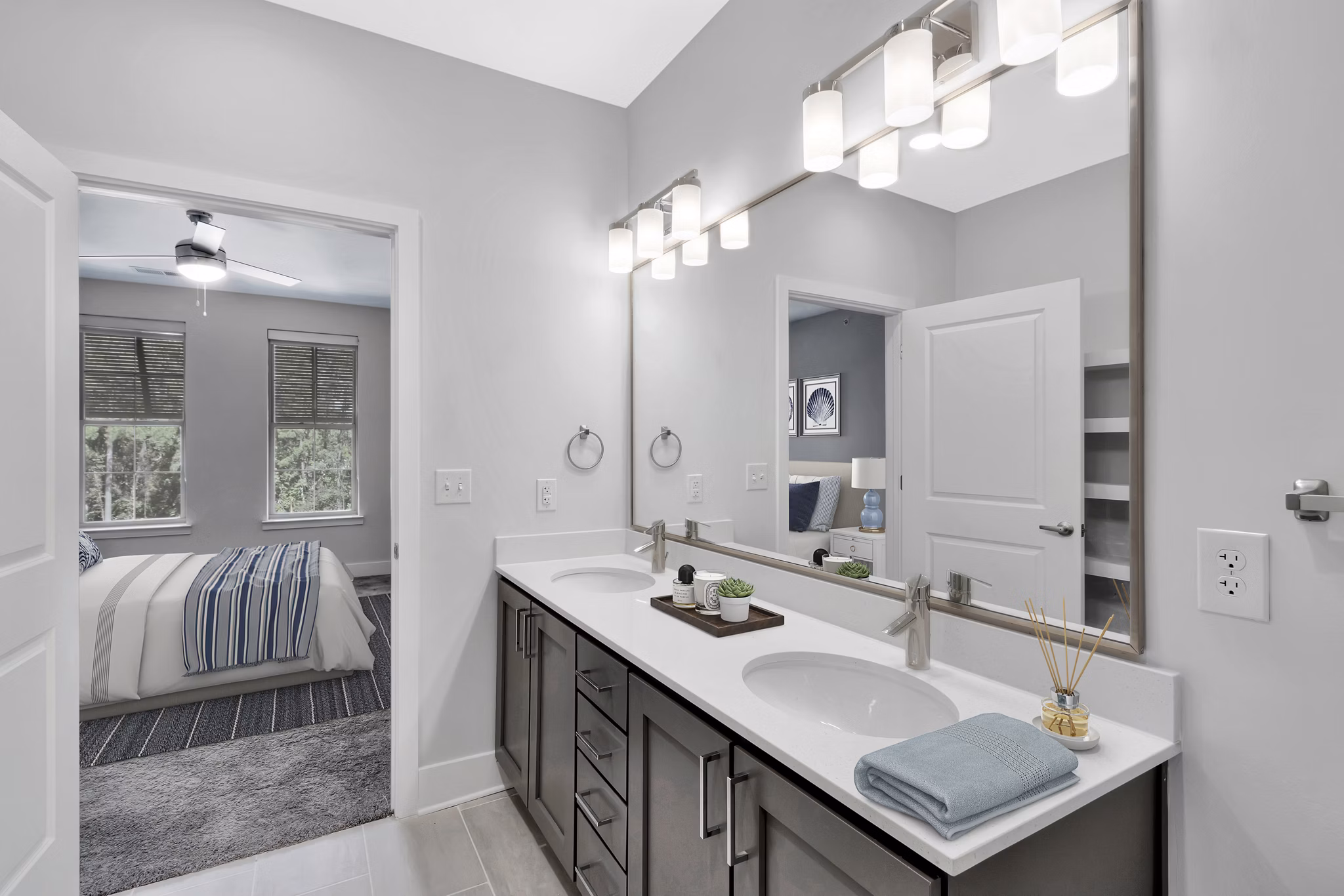 Modern bathroom with sleek fixtures at Aquatera Apartments