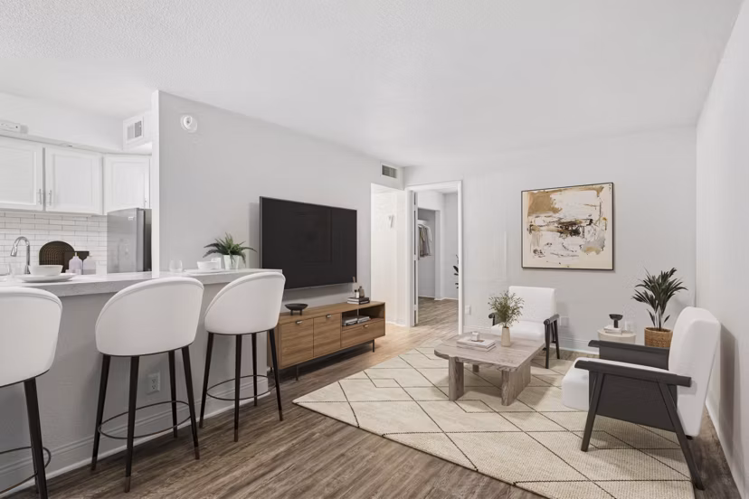living room at Crosstown Phoenix West Apartments 
