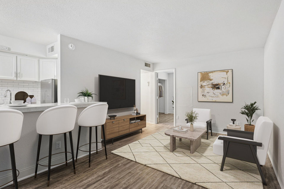 living room at Crosstown Phoenix West Apartments 