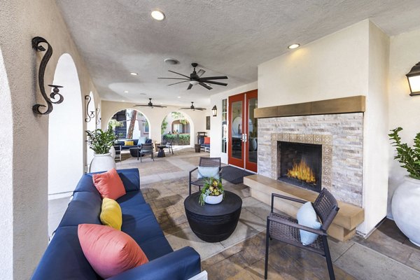 fire pit at Viano at Riverwalk Apartments