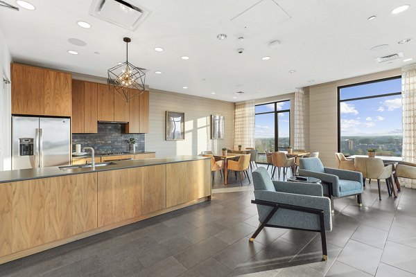 Elegant clubhouse with modern furnishings at Vela on The Park Apartments