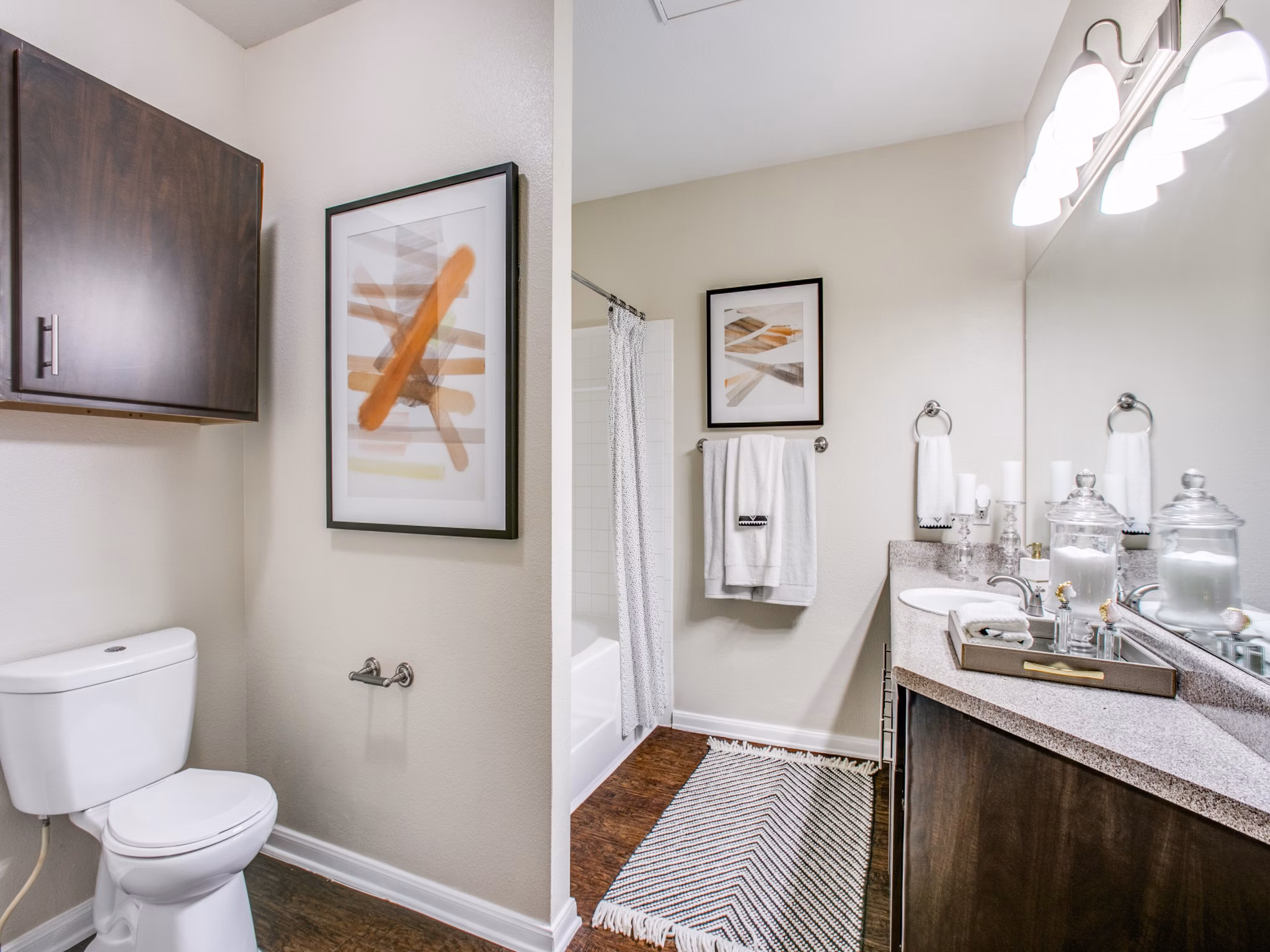 Bathroom featuring modern fixtures and spacious design at Westmount at Mason Creek Apartments