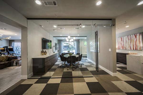 Modern meeting facility with sleek design at Muse at SoCo Apartments, perfect for business gatherings and events