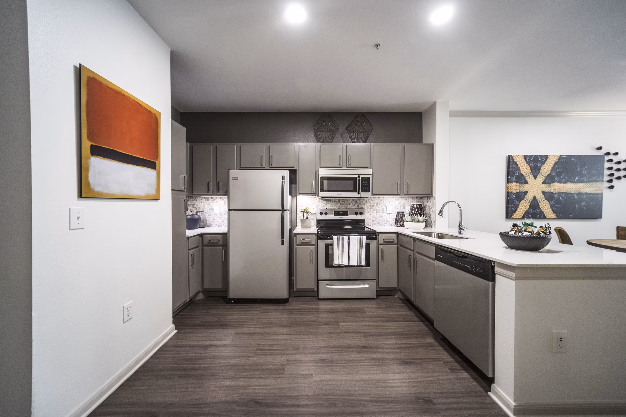 Spacious kitchen with modern appliances at Muse at SoCo Apartments Perfect for luxury living