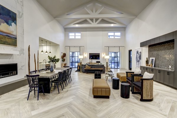 Luxurious clubhouse with modern amenities at Leander Park Apartments